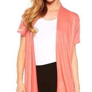 Red Hanger Short Sleeve Womens Open Cardigan - L